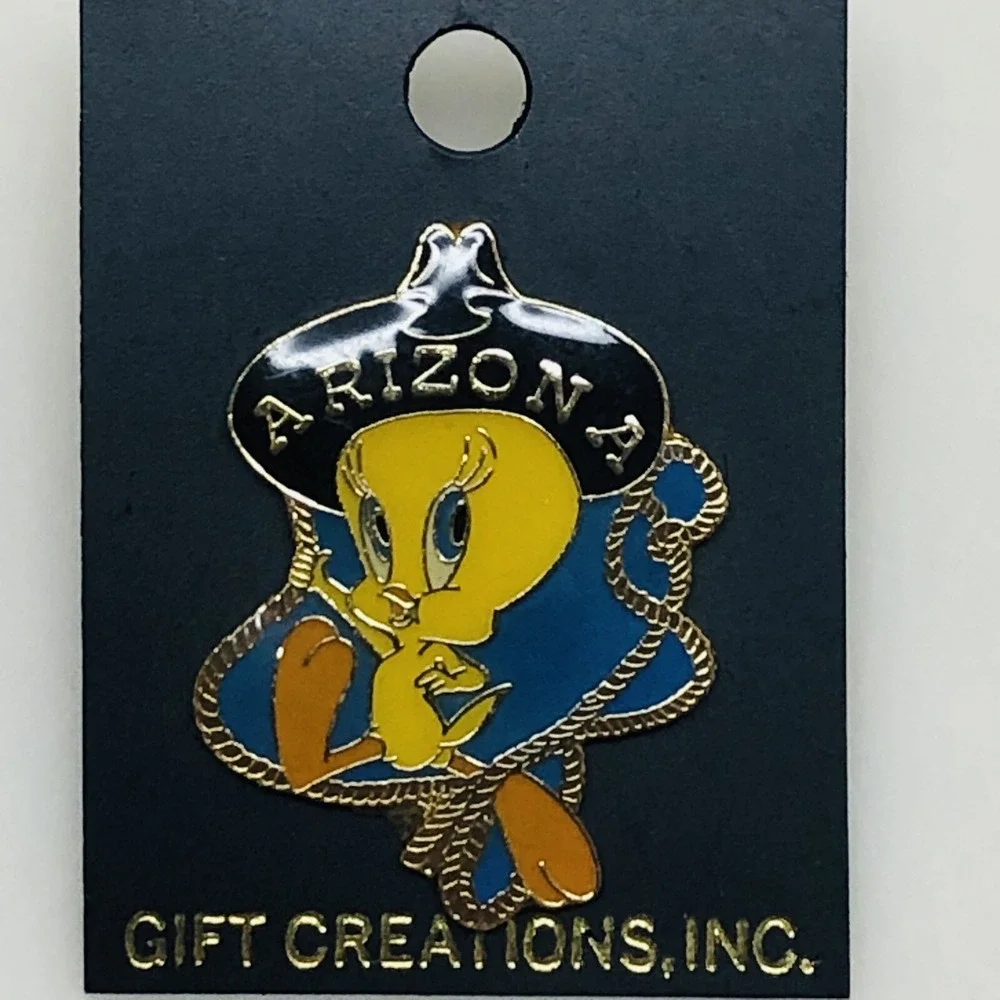 Vintage Tweety Bird Looney Tunes Arizona AZ Souvenir Stick Back Pin Brooch 1997